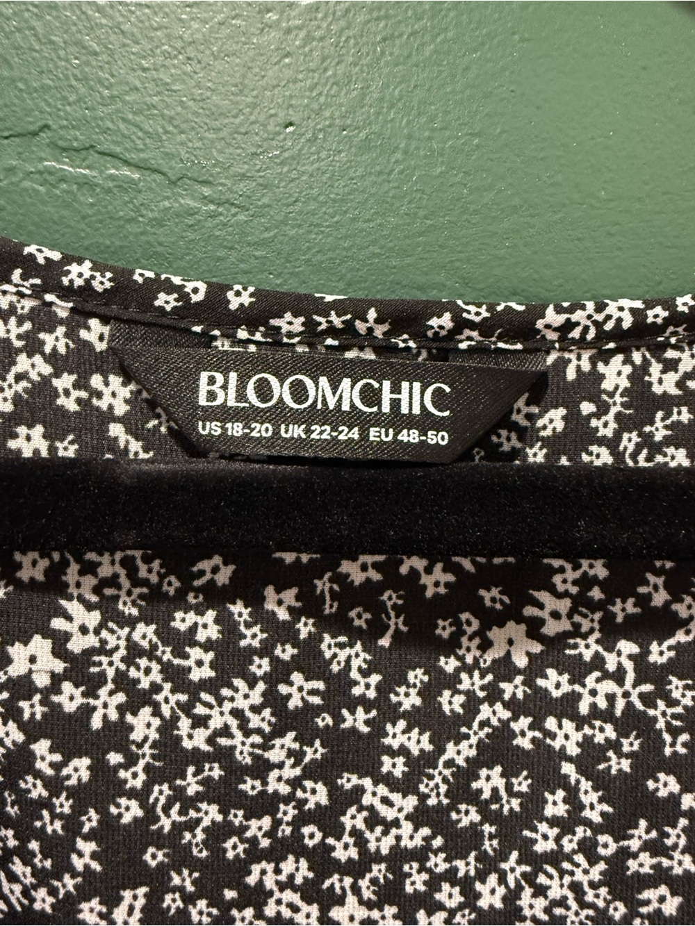 BloomChic Black and White Ditsy Floral Blouse